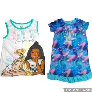 Lot of 2 Girls Sleep Wear Sz 7/8